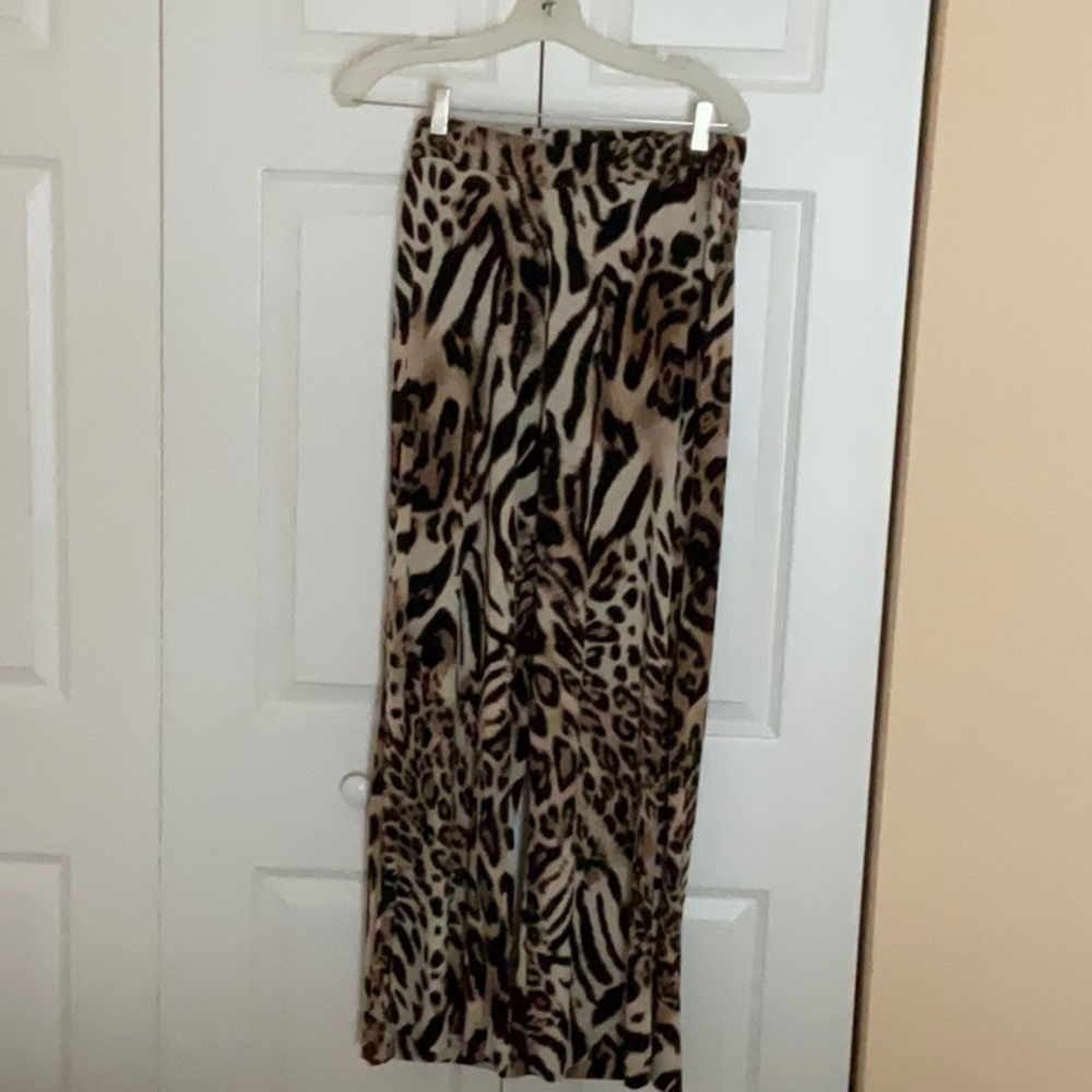 Leopard print poly spandex pants